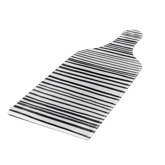 Abstract Black And White Stripes And Lines Pattern Snijplank (Hoek)