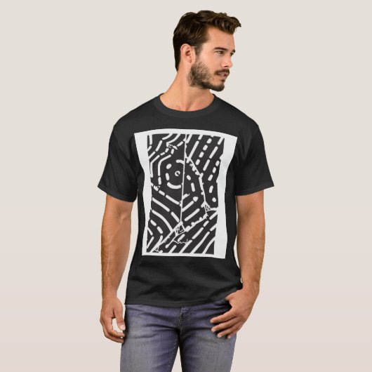 Abstract Black And White T-Shirt (Voorkant volledig)