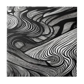 ABSTRACT BLACK AND WHITE TEGELTJE