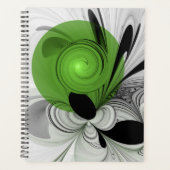Abstract Black and White with Green Fractal Art (Devant)