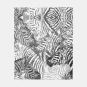 Abstract Black and White Zebra Art Fleece Deken (Voorkant)
