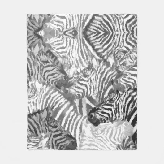 Abstract Black and White Zebra Art Fleece Deken (Voorkant)