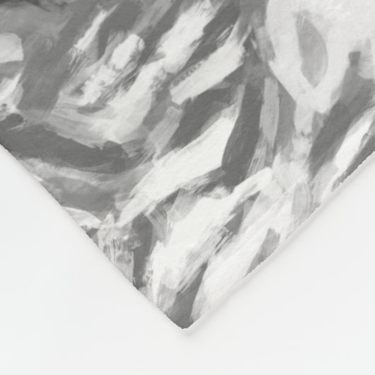 Abstract Black and White Zebra Art Fleece Deken (Hoek)