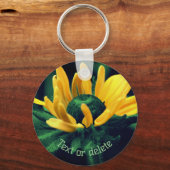 Abstract Black Eyed Susan Flower Personalized Sleutelhanger (Achterkant)