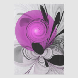 Abstract Black Gray With Magenta Fractal Art Tissuepapier