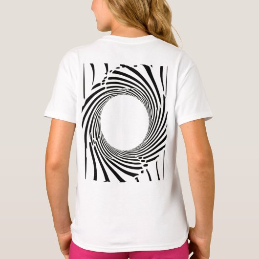 Abstract Black Hole Spiral Line Art  T-shirt (Achterkant)