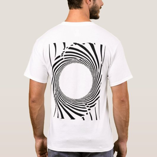 Abstract Black Hole Spiral Line Art  T-shirt (Achterkant)