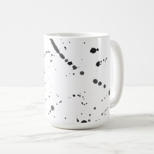 Abstract Black Paint Splash & Splatter Pattern Koffiemok (Voorkant rechts)