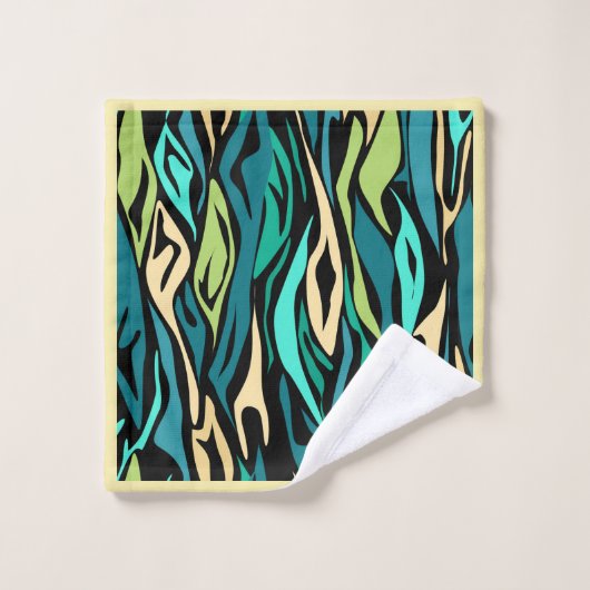 Abstract black turquoise (Gant de toilette)