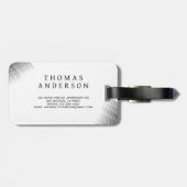 Abstract Black & White Geometric Background Bagagelabel (Achterkant horizontaal)