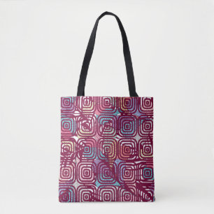 Abstract blad met kleurrijke  illustratie draagtas