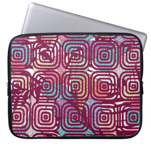Abstract blad met kleurrijke illustratie laptop sleeve