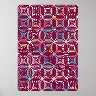 Abstract blad met kleurrijke illustratie poster