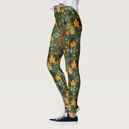 Abstract Bladeren Leggings (Links)