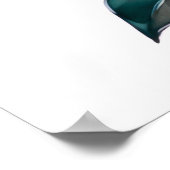 Abstract bladeren Waterverf blauw 3:2 Poster (Hoek)