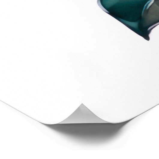 Abstract bladeren Waterverf blauw 3:2 Poster (Hoek)