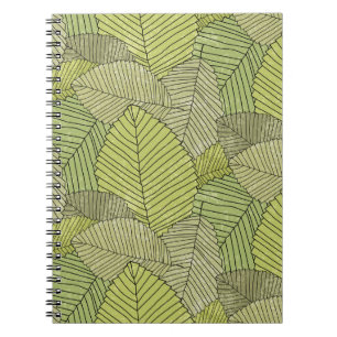 Abstract bladpatroon kleurig notitieboek