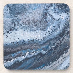 Abstract Blau & Grijs Oceaandrift Bier Onderzetter