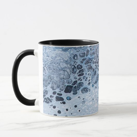Abstract Blau & Grijs Oceaandrift Mok (Links)