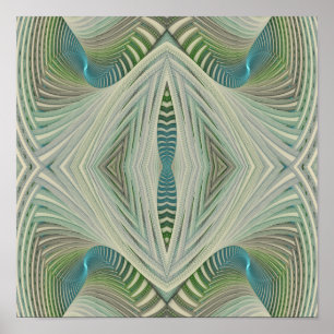 Abstract blauw 12 x 12 inch poster