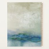 Abstract Blauw Aquarel Monogram Planner (Achterkant)
