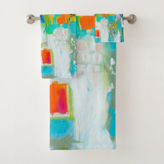 Abstract blauw bad handdoek (Insitu)