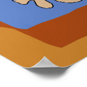 Abstract blauw bladerveld poster (Hoek)