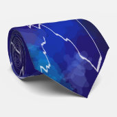 Abstract blauw bliksem Stropdas (Opgerold)