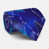 Abstract blauw bliksem Stropdas 2 (Opgerold)