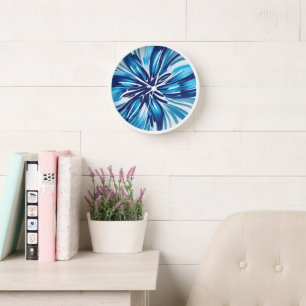 Abstract Blauw Bloem Art Deco