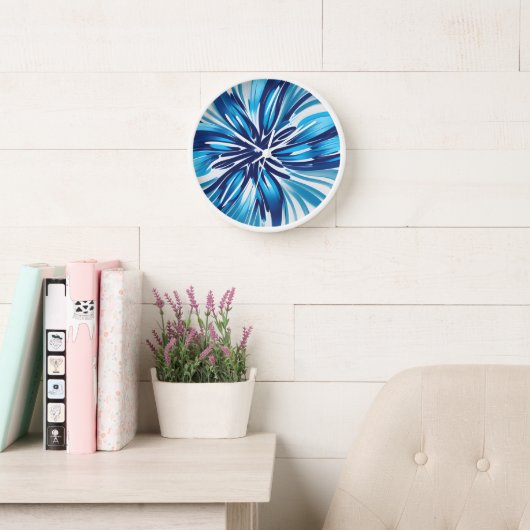 Abstract Blauw Bloem Art Deco (Leeskamer)