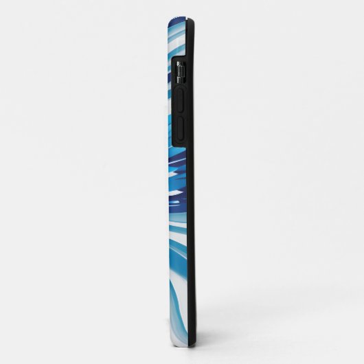 Abstract Blauw Bloem Art Deco Case-Mate iPhone Case (Achterkant/links)