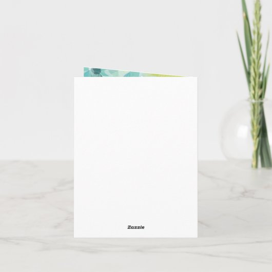 Abstract Blauw Bloemen Dank u Bedankkaart (Achterkant)