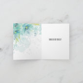 Abstract Blauw Bloemen Dank u Bedankkaart (Binnen)