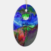 Abstract blauw bloemenblauw waterverf papaver keramisch ornament (Rechts)