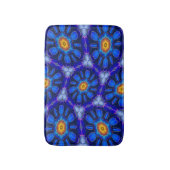 Abstract blauw bloemenpatroon badmat (Voorkant Verticaal)