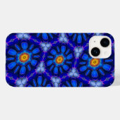 Abstract blauw bloemenpatroon Case-Mate iPhone case (Achterkant (horizontaal))