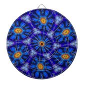 Abstract blauw bloemenpatroon dartbord (Voorkant)