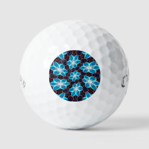 Abstract blauw bloemenpatroon golfballen