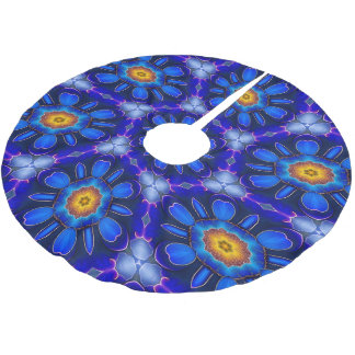 Abstract blauw bloemenpatroon kerstboom rok