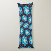 Abstract blauw bloemenpatroon lichaamskussen (Achterkant (Verticaal))