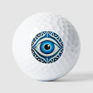 Abstract Blauw Boosaardig Oog Symbool Golfballen