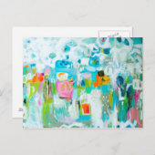 Abstract blauw briefkaart (Voorkant / Achterkant)