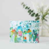 Abstract blauw briefkaart (Staand voorkant)