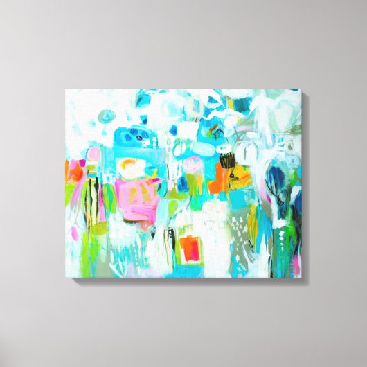 Abstract blauw canvas afdruk (Voorkant)