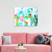 Abstract blauw canvas afdruk (Insitu (Woonkamer))