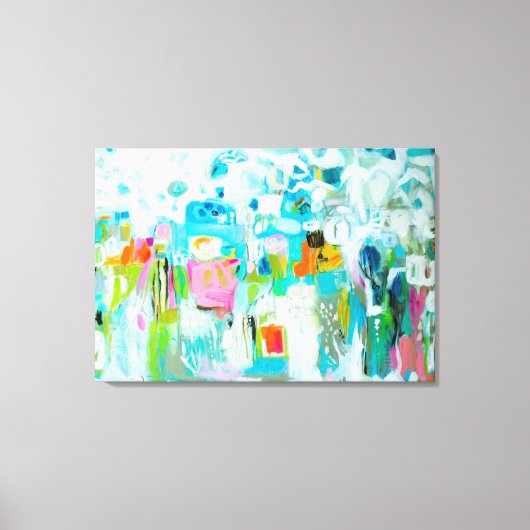 Abstract blauw canvas afdruk (Voorkant)