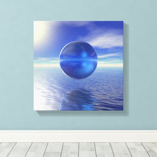 Abstract Blauw Canvas Afdruk (Insitu (Houten vloer))