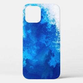 Abstract blauw effen kleurenontwerp iPhone 12 hoesje