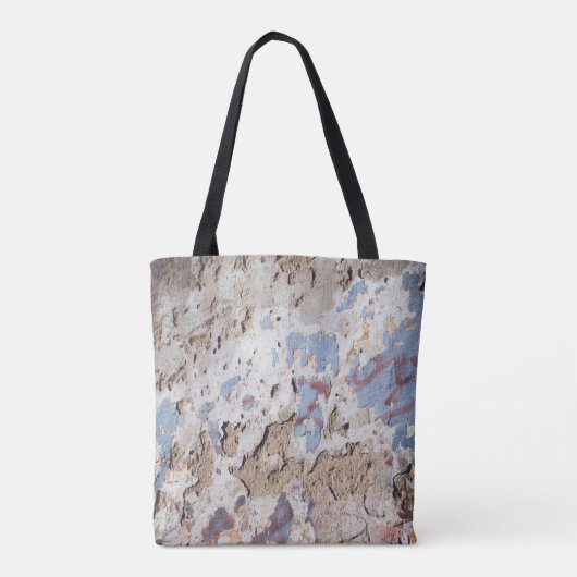 Abstract blauw en beige draagtas (Achterkant)